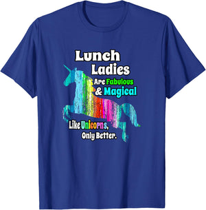 School Lunch Ladies Unicorn T-Shirt - T-Shirt | Royal