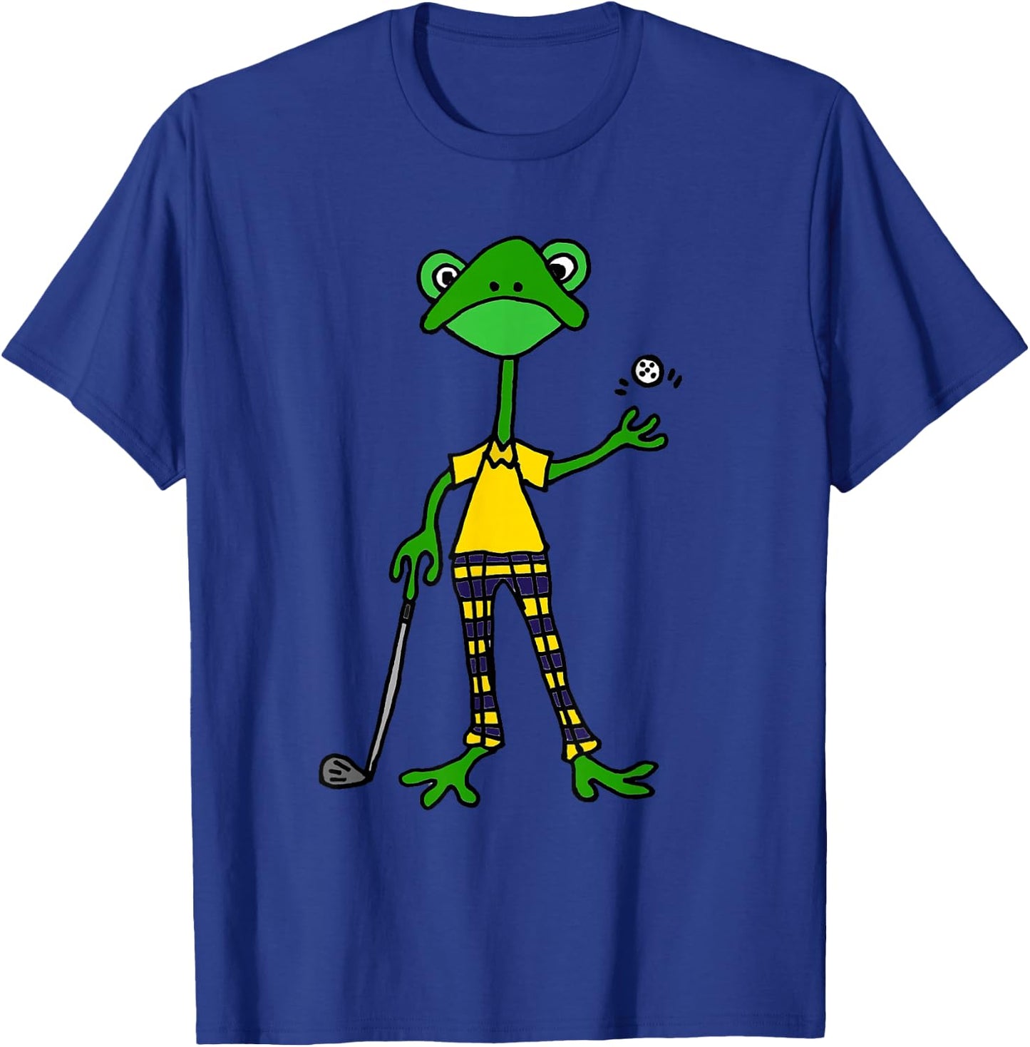 Smiletodaytees Funny Frog Golfing T-Shirt - T-Shirt | Royal
