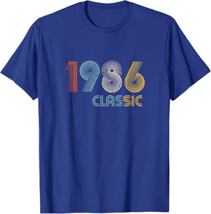 Classic Made In 1986 33rd Birthday Gift T-Shirt - T-Shirt | Royal