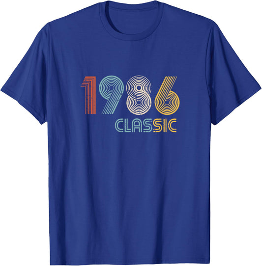 Classic Made In 1986 33rd Birthday Gift T-Shirt - T-Shirt | Royal