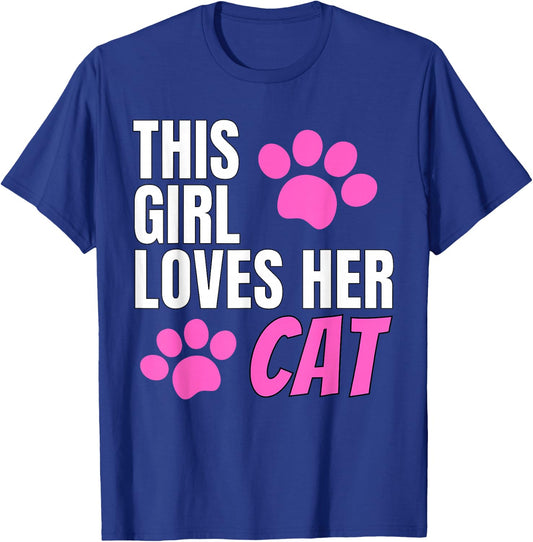 This Girl Loves Her Cat T-Shirt - T-Shirt | Royal