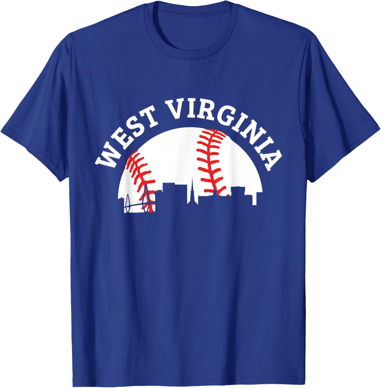 West Virginia Baseball Vintage State Pride Design T-Shirt - T-Shirt | Royal