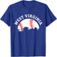 West Virginia Baseball Vintage State Pride Design T-Shirt - T-Shirt | Royal