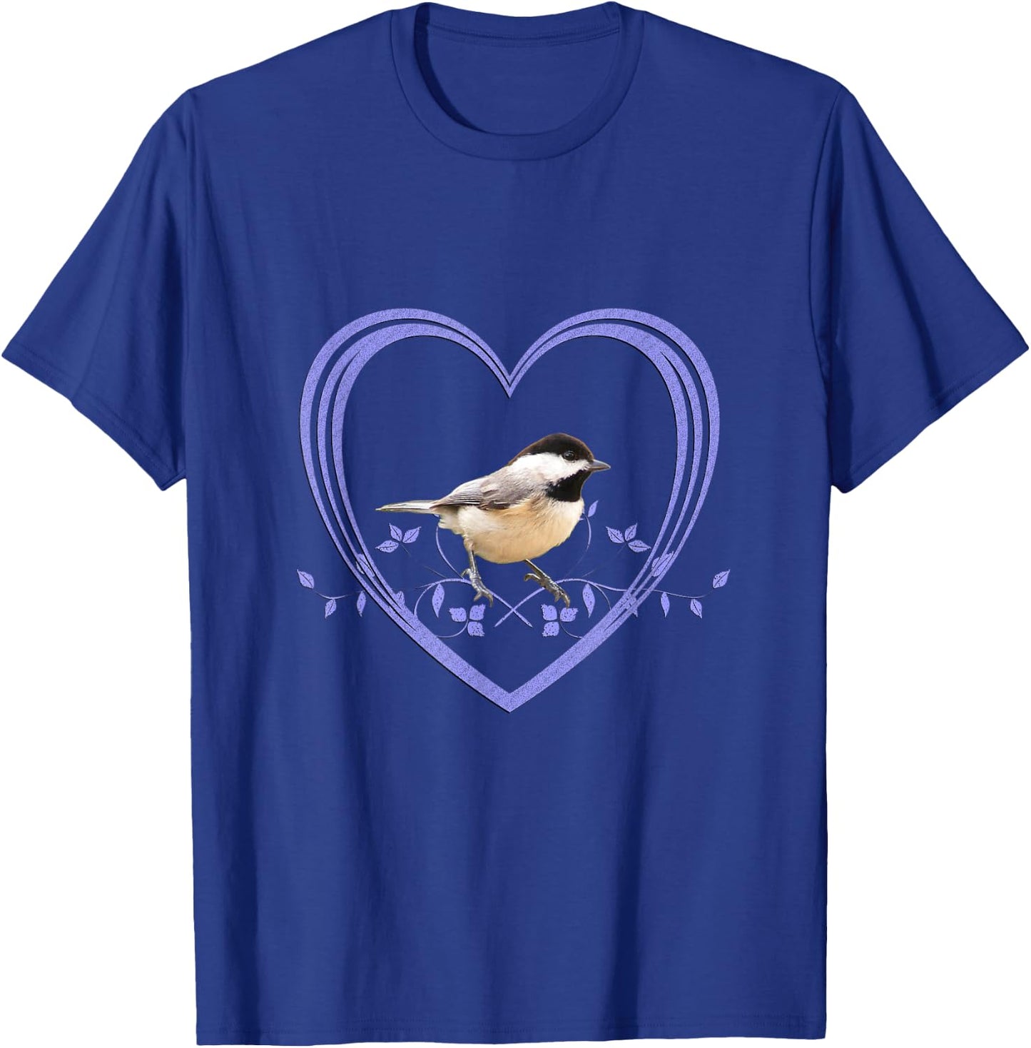 Pretty Chickadee In Heart T-Shirt - T-Shirt | Royal