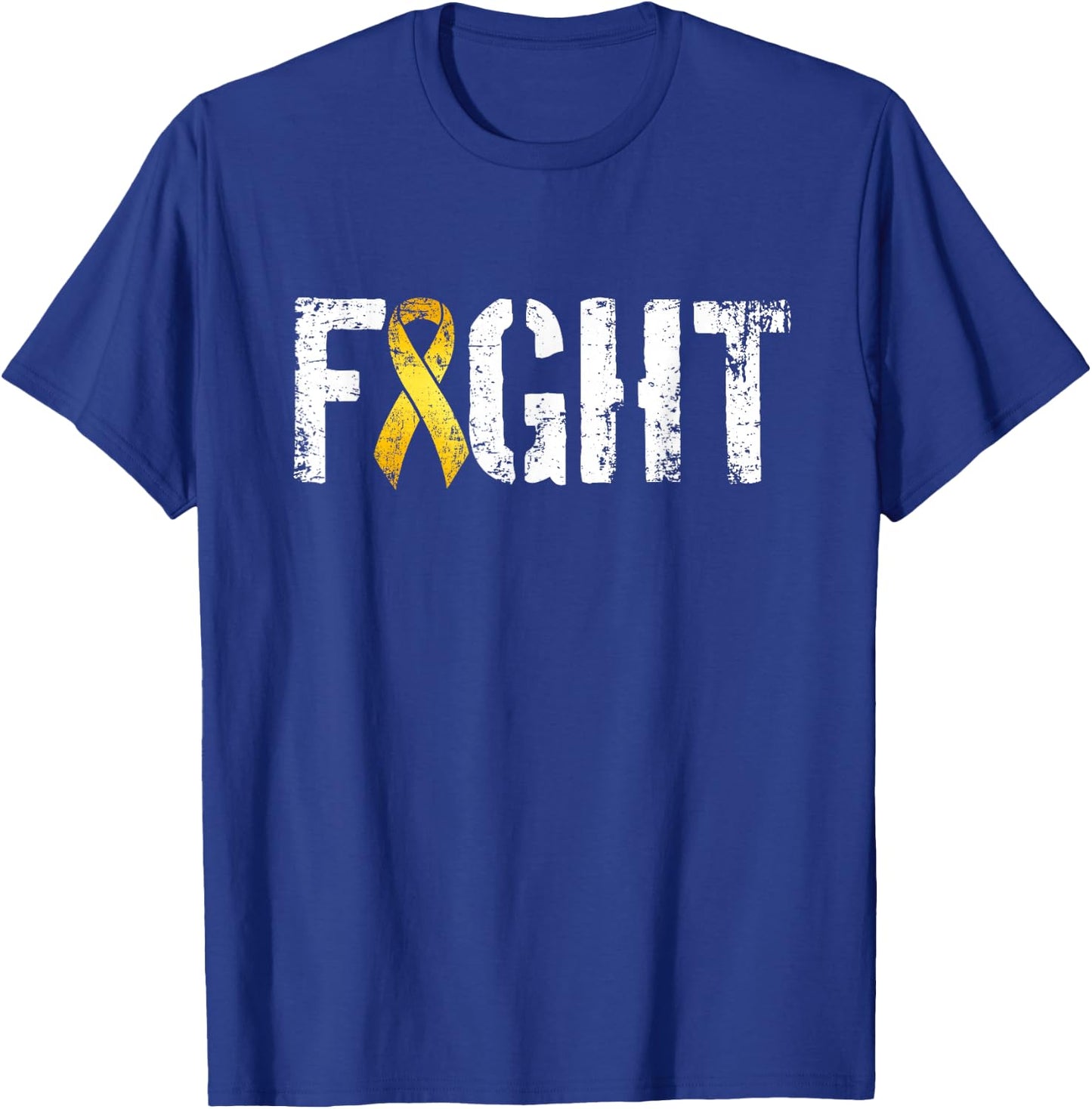 Fight Childhood Cancer Military Style Awareness Ribbon T-Shirt - T-Shirt | Royal