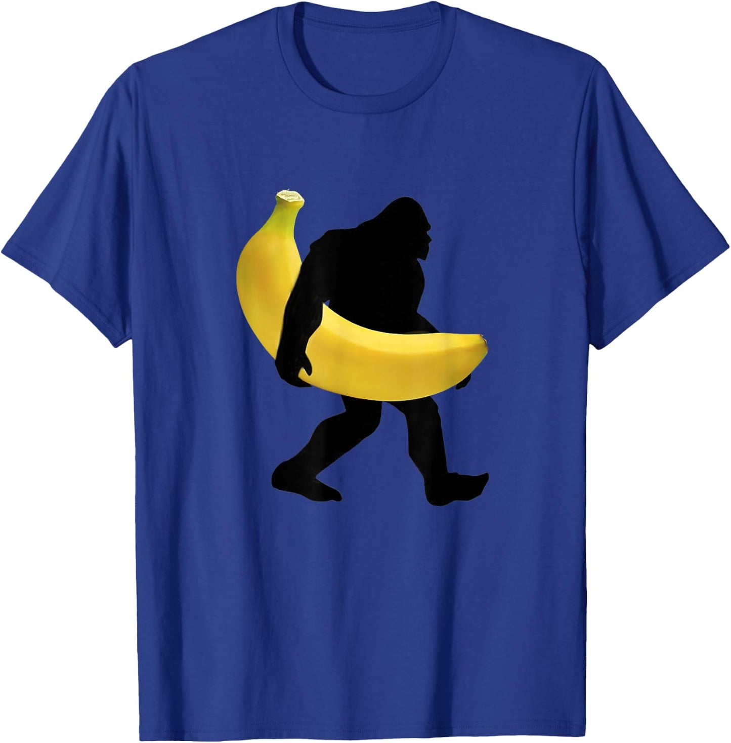 Bigfoot Carrying Banana Fruit Shirt Vegan SasQuatch Gorilla T-Shirt - T-Shirt | Royal