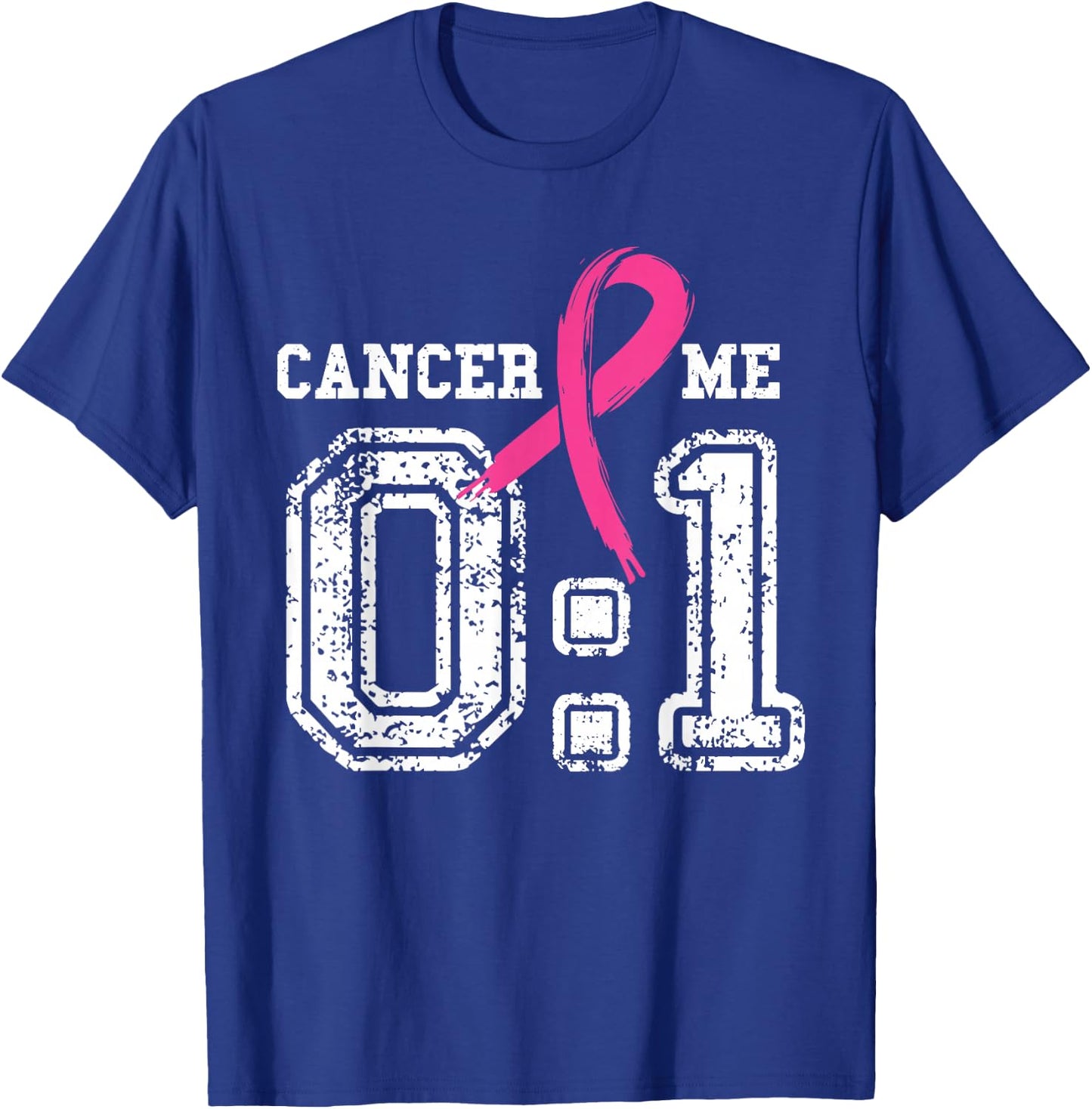 Cancer 0 Me 1 Breast Cancer Awareness Survivor Gift T-Shirt - T-Shirt | Royal