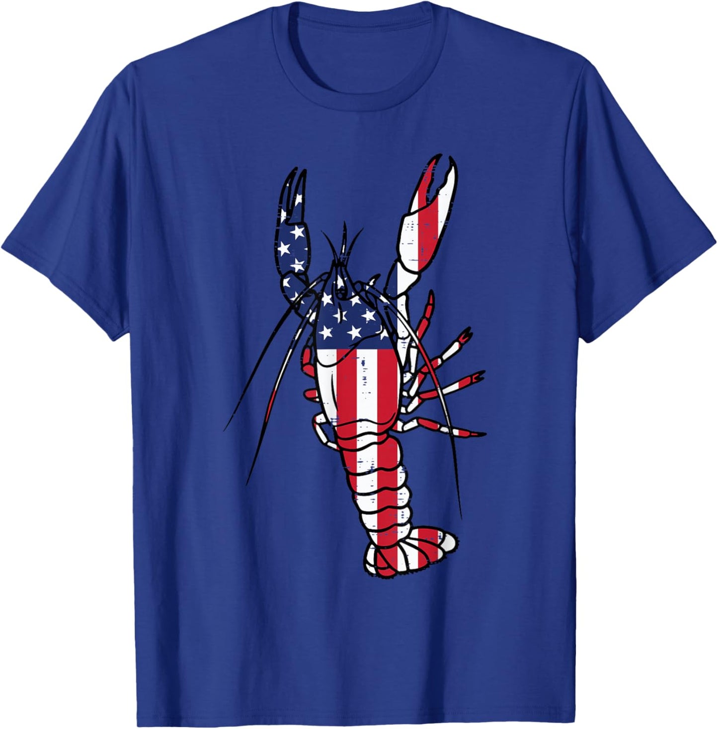 Crawfish US Flag Crayfish Lobster Patriotic Men Women Kids T-Shirt - T-Shirt | Royal
