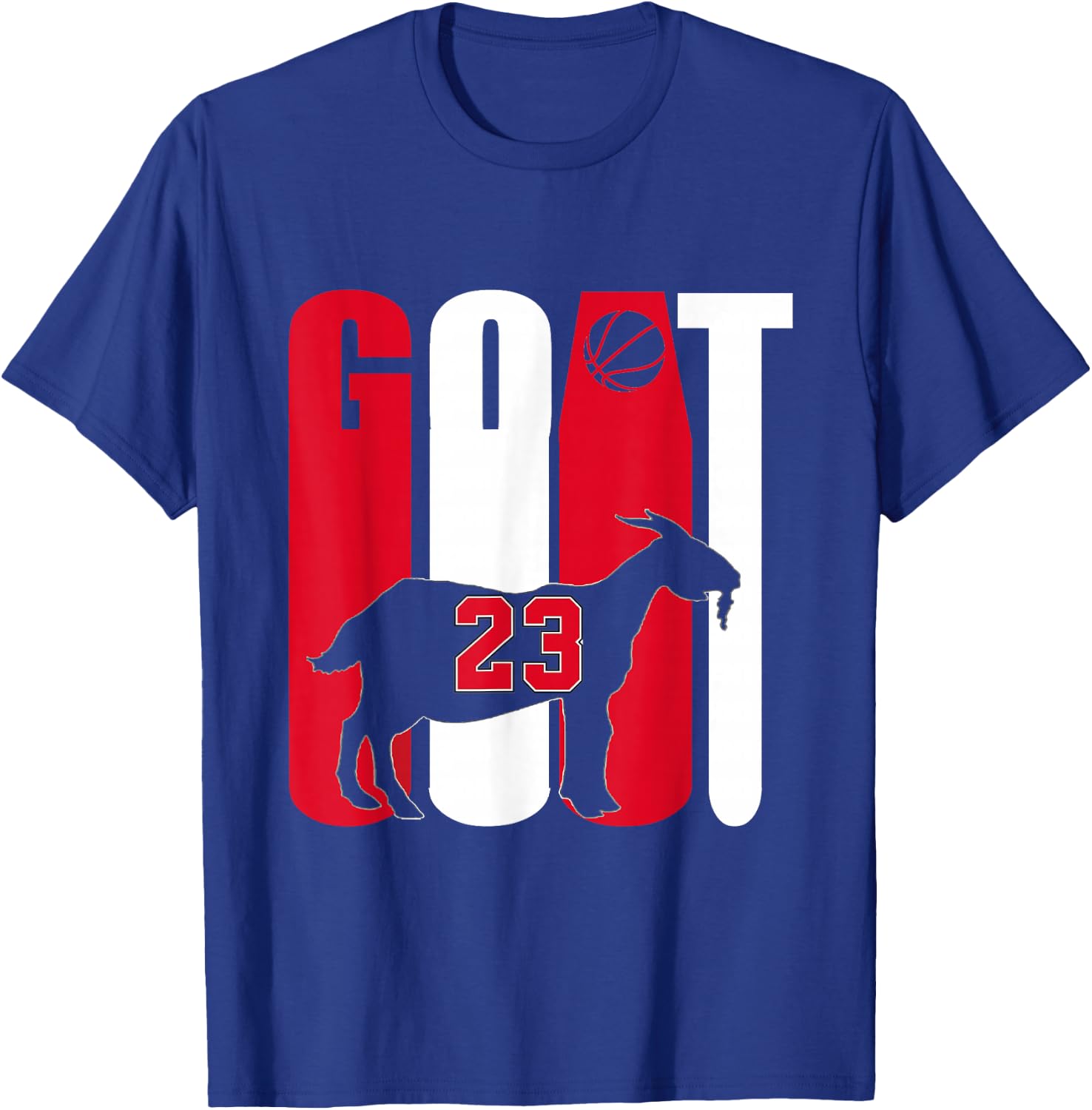 Goat (Greatest Of All Time) Basketball 23 T-Shirt - T-Shirt | Royal