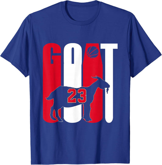 Goat (Greatest Of All Time) Basketball 23 T-Shirt - T-Shirt | Royal