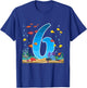 6 Year Old Ocean Birthday Under The Sea Fish Theme 6th Gift T-Shirt - T-Shirt | Royal