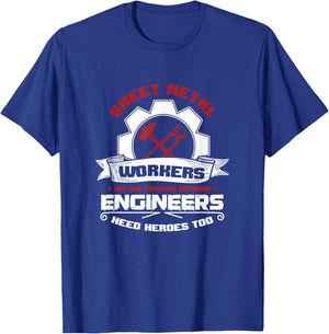 Awesome Sheet Metal Worker Engineer's Heroes Welder T-Shirt - T-Shirt | Royal