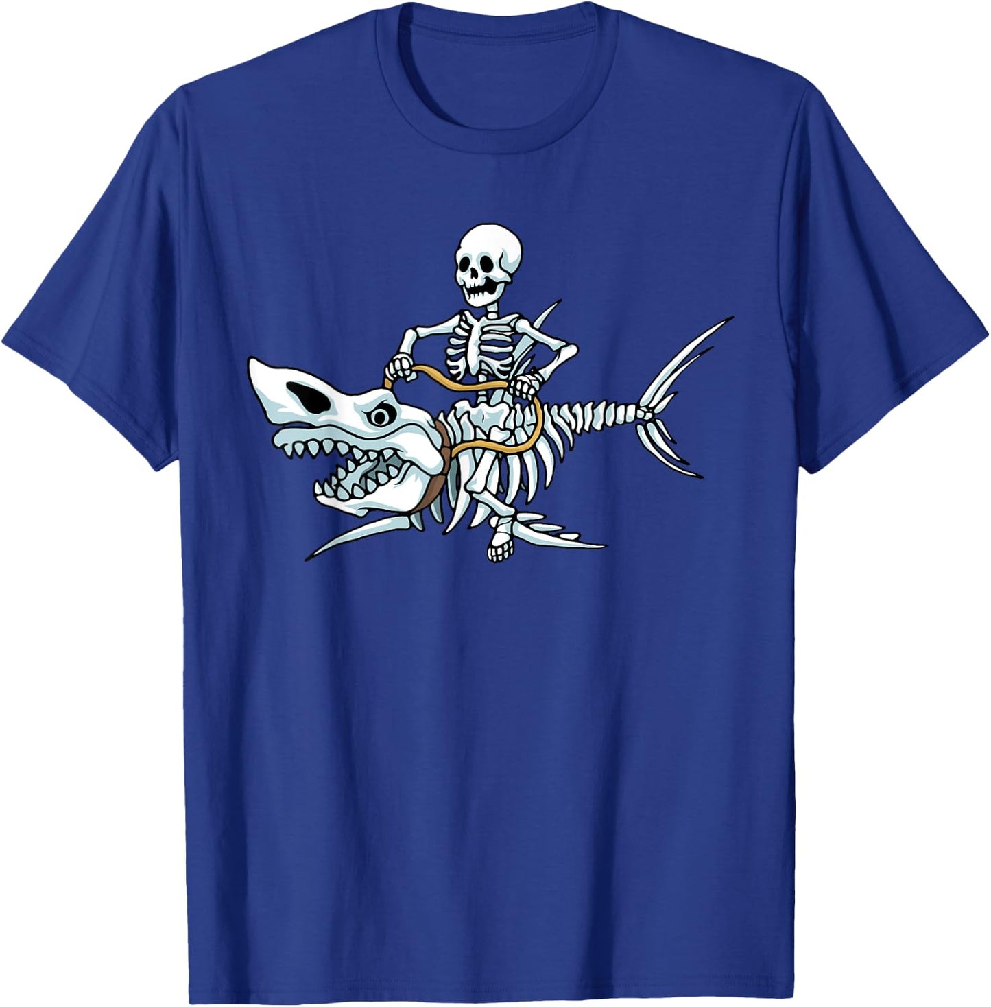 Halloween shark skeleton funny Halloween T-Shirt - T-Shirt | Royal