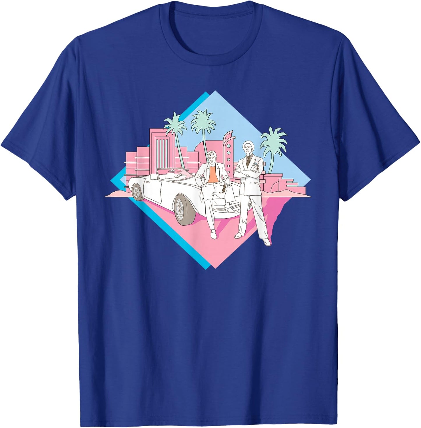 Miami Vice Corckett and Tubbs Posing T-Shirt - T-Shirt | Royal