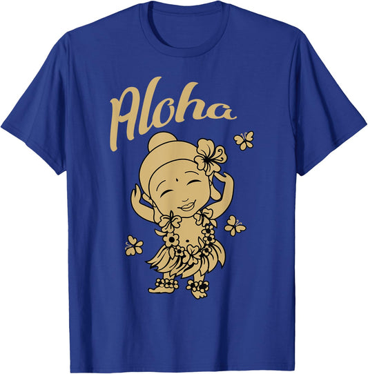 Aloha Buddha Funny Hawaiian Buddhist Yoga Meditation T-Shirt - T-Shirt | Royal