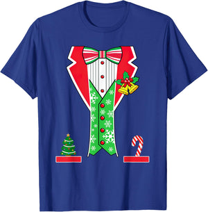 Christmas Tuxedo Costume Funny Xmas Tux Bowtie Men Boys Kids T-Shirt - T-Shirt | Royal