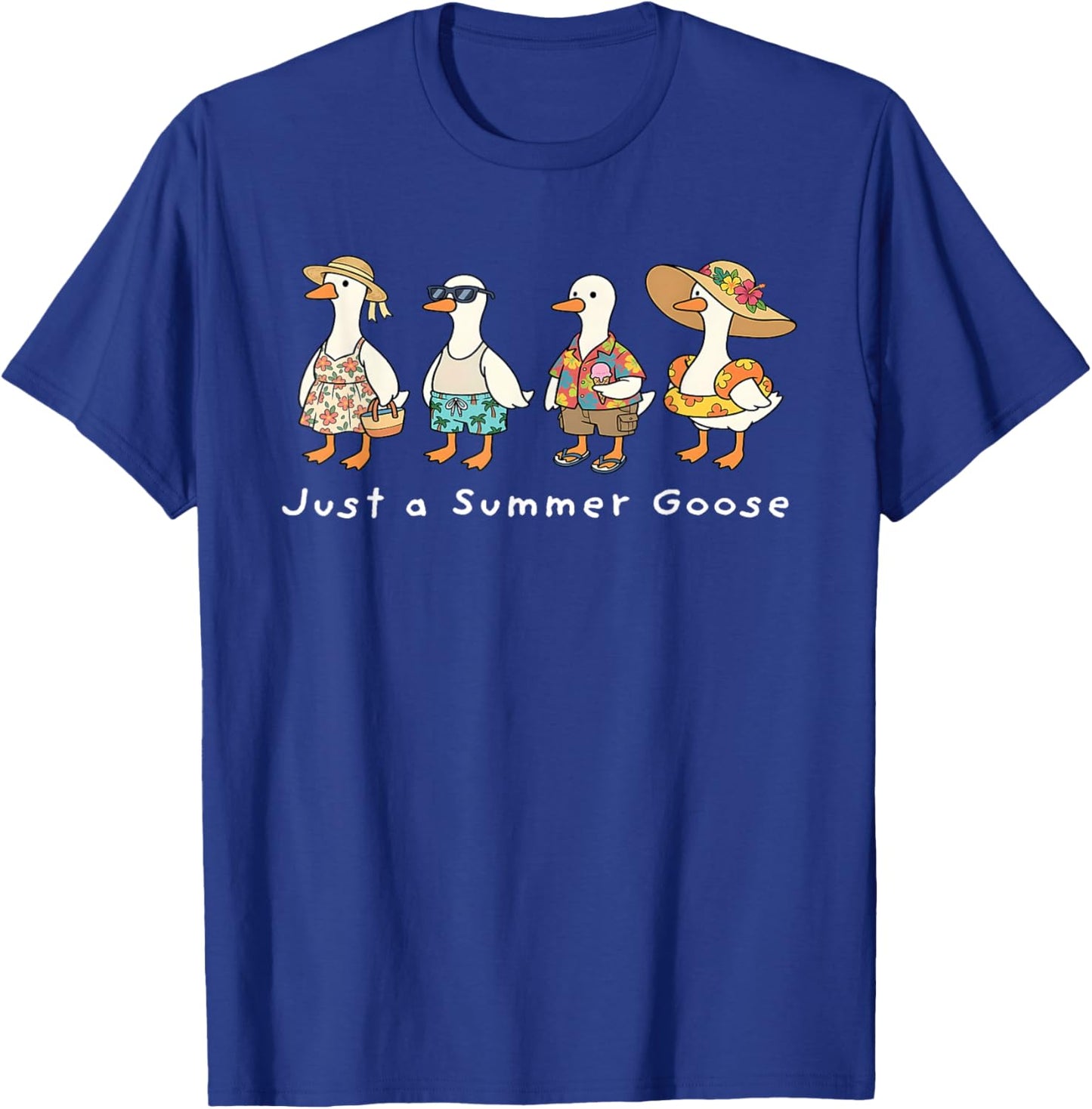 Just A Silly Goose Summer Cute Goose Summer Vacation T-Shirt - T-Shirt | Royal