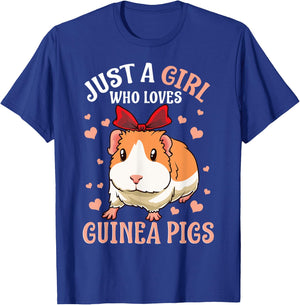 Just A Girl Who Loves Guinea Pigs Lover Mom Girls Cavy T-Shirt - T-Shirt | Royal