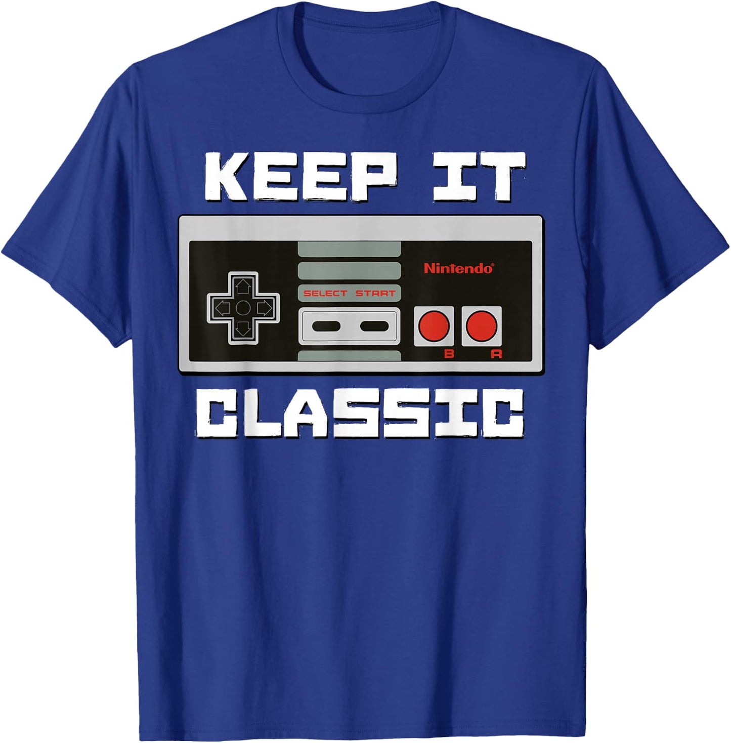 Nintendo NES Controller Keep It Classic Graphic T-Shirt - T-Shirt | Royal