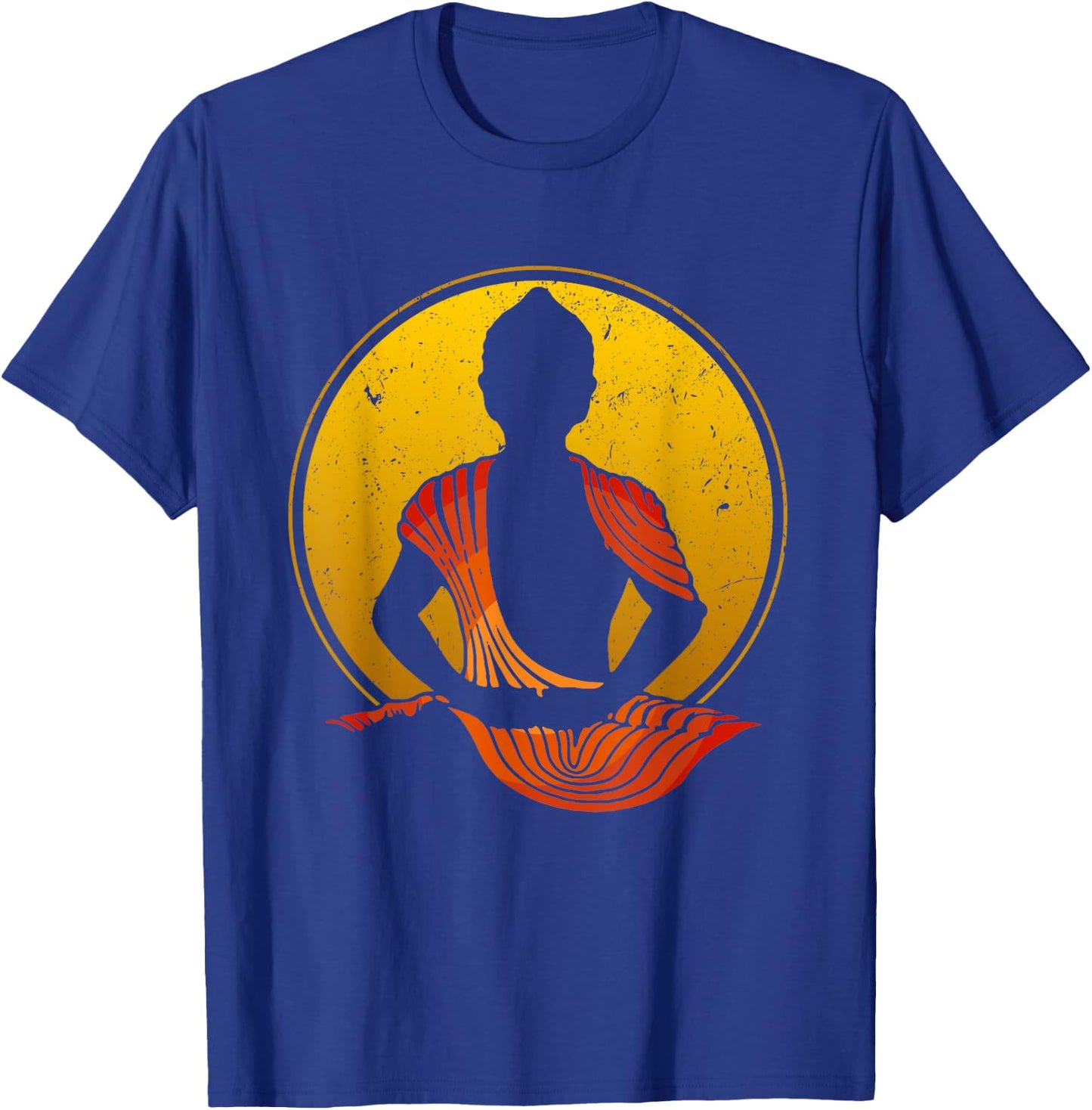 Buddha Vintage Zen Buddhism Yoga Meditation Spiritual T-Shirt - T-Shirt | Royal