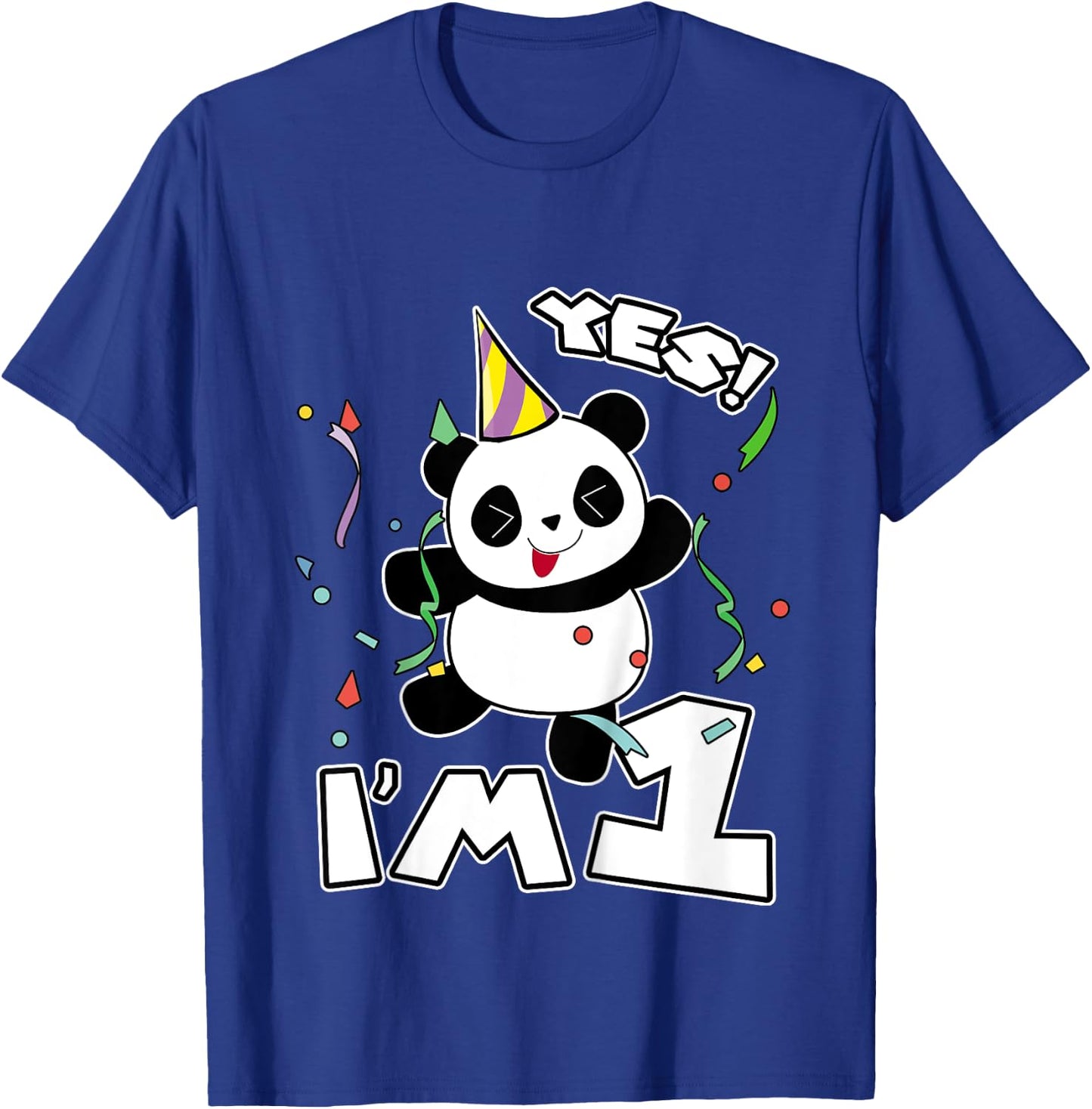 Kids 1st Birthday Panda Shirt Yes I'm 1 Panda Costume Gift T-Shirt - T-Shirt | Royal