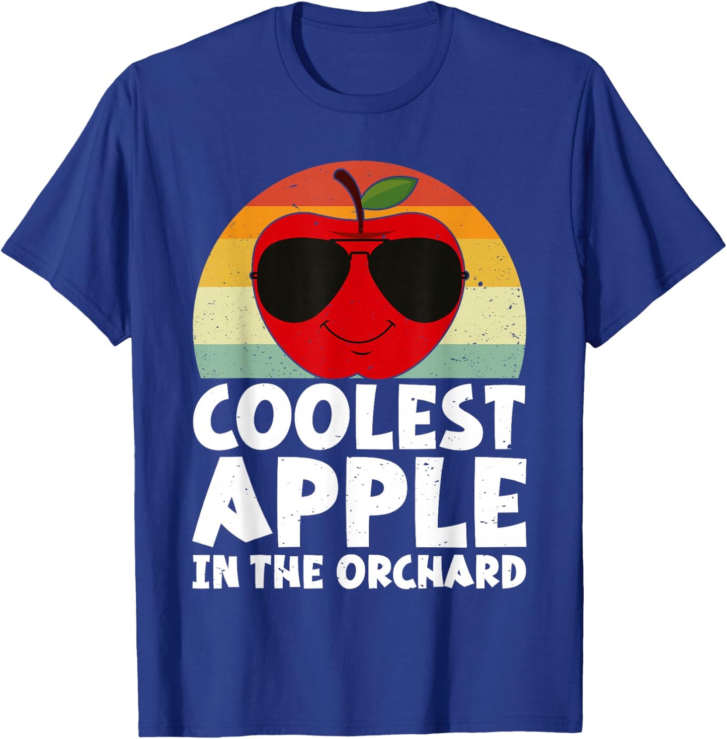 Retro Coolest Apple in The Orchard | Apple Picking Season T-Shirt - T-Shirt | Royal