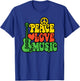 PEACE LOVE MUSIC Reggae Guitar for Everyone T-Shirt - T-Shirt | Royal