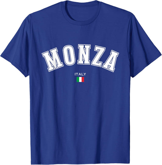Monza Italian Flag Italy Travel Motor Racing Circuit T-Shirt - T-Shirt | Royal