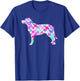 Colorful Watercolor Art Floral Flower Labrador Retriever T-Shirt - T-Shirt | Royal
