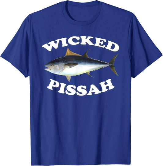 Wicked Pissah Bluefin Tuna Illustration Fishing Angler Gear T-Shirt - T-Shirt | Royal