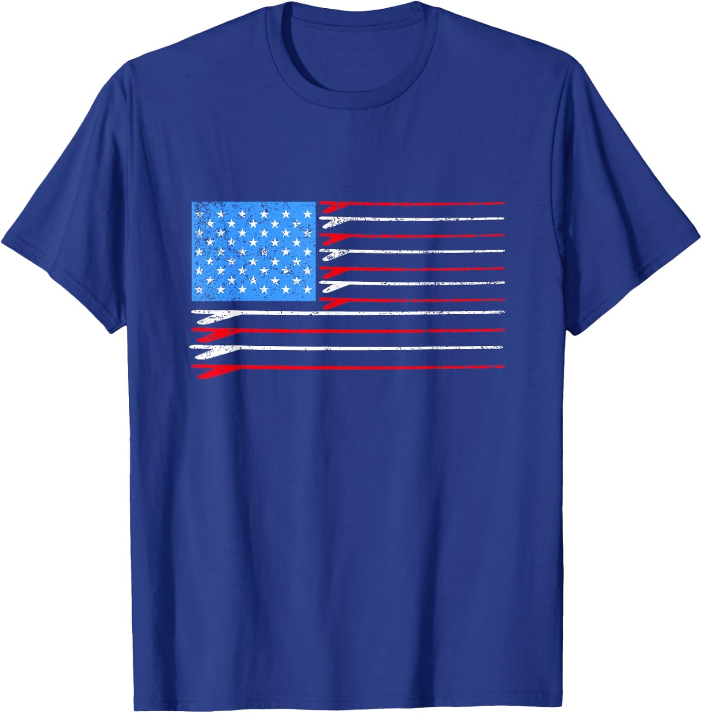 Surfboard American Flag Surfer T-Shirt - T-Shirt | Royal