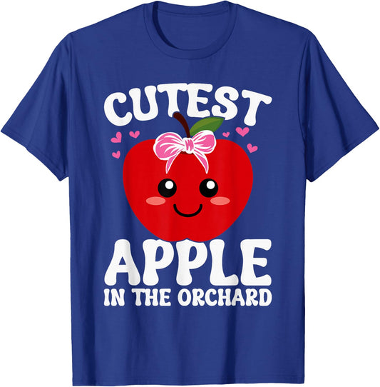 Cutest Apple in the Orchard | Apple Picking Season 2024 girl T-Shirt - T-Shirt | Royal