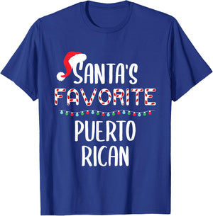 Santas Favorite Puerto Rican Pajamas Christmas Xmas T-Shirt - T-Shirt | Royal