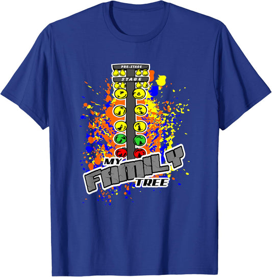 Family Tree Awesome Drag Racing T-Shirt - T-Shirt | Royal