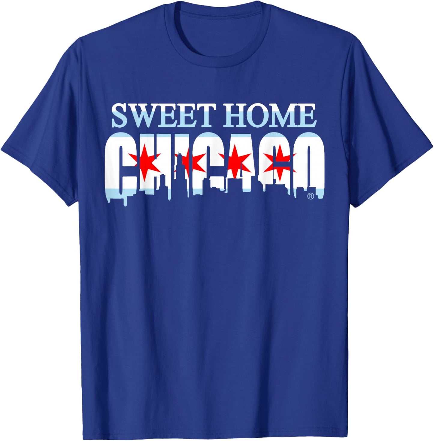 Sweet Home Chicago Flag Skyline Men Women Kids T-Shirt - T-Shirt | Royal