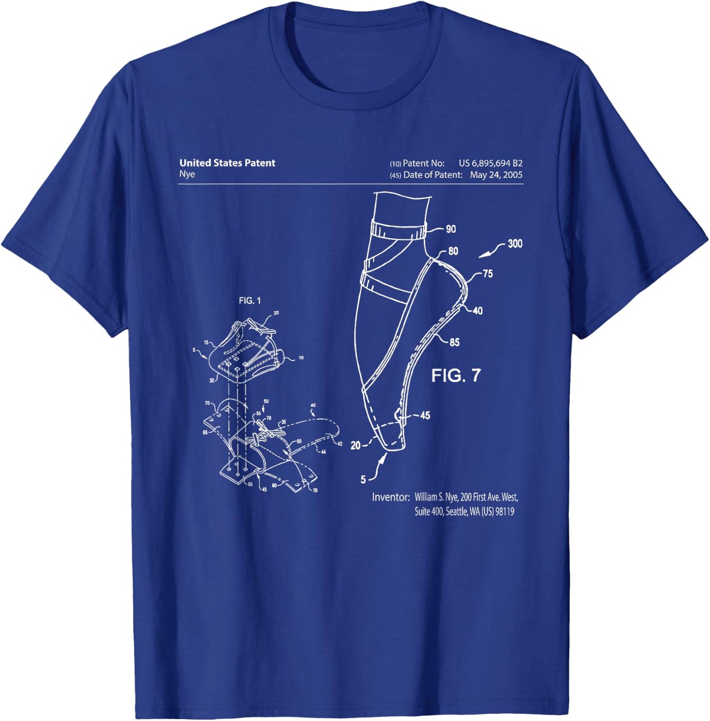 Ballet Shoe Patent Pointe Dance Studio T-Shirt - T-Shirt | Royal