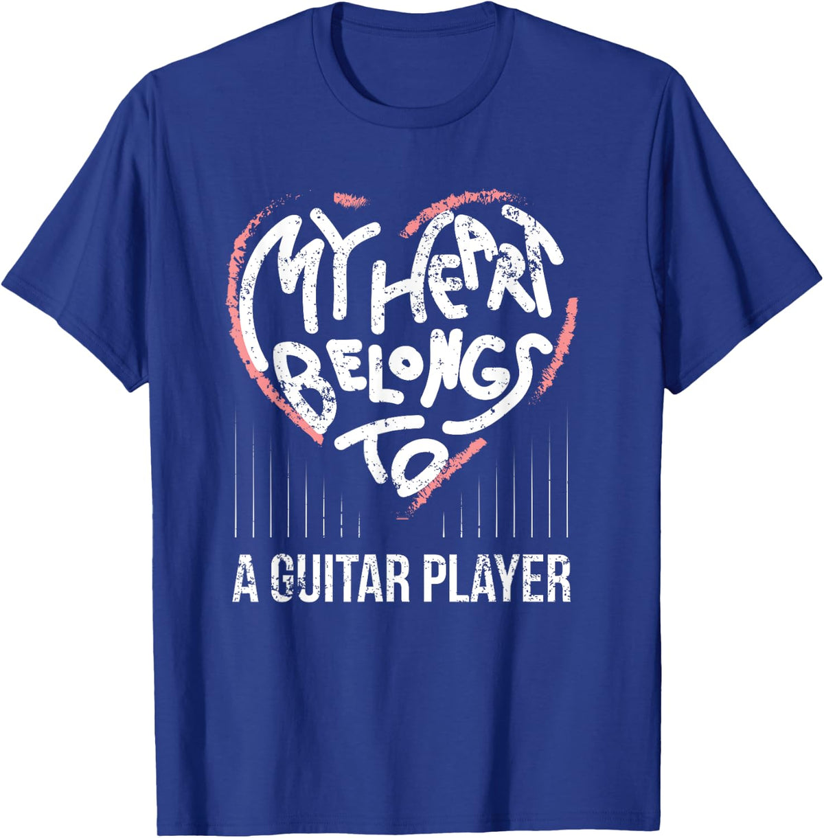 Guitarist Girlfriend or Wife My Heart Belongs To A Guitarist T-Shirt - T-Shirt | Royal