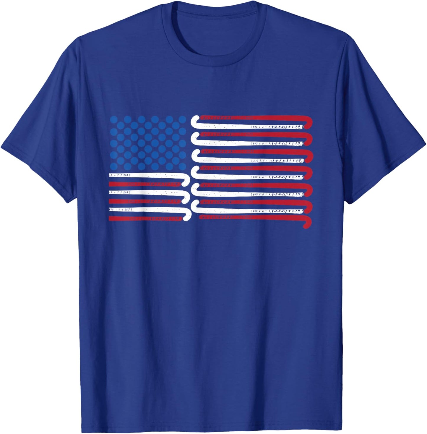 Field Hockey American Flag with Blue Balls for Stars T-Shirt - T-Shirt | Royal
