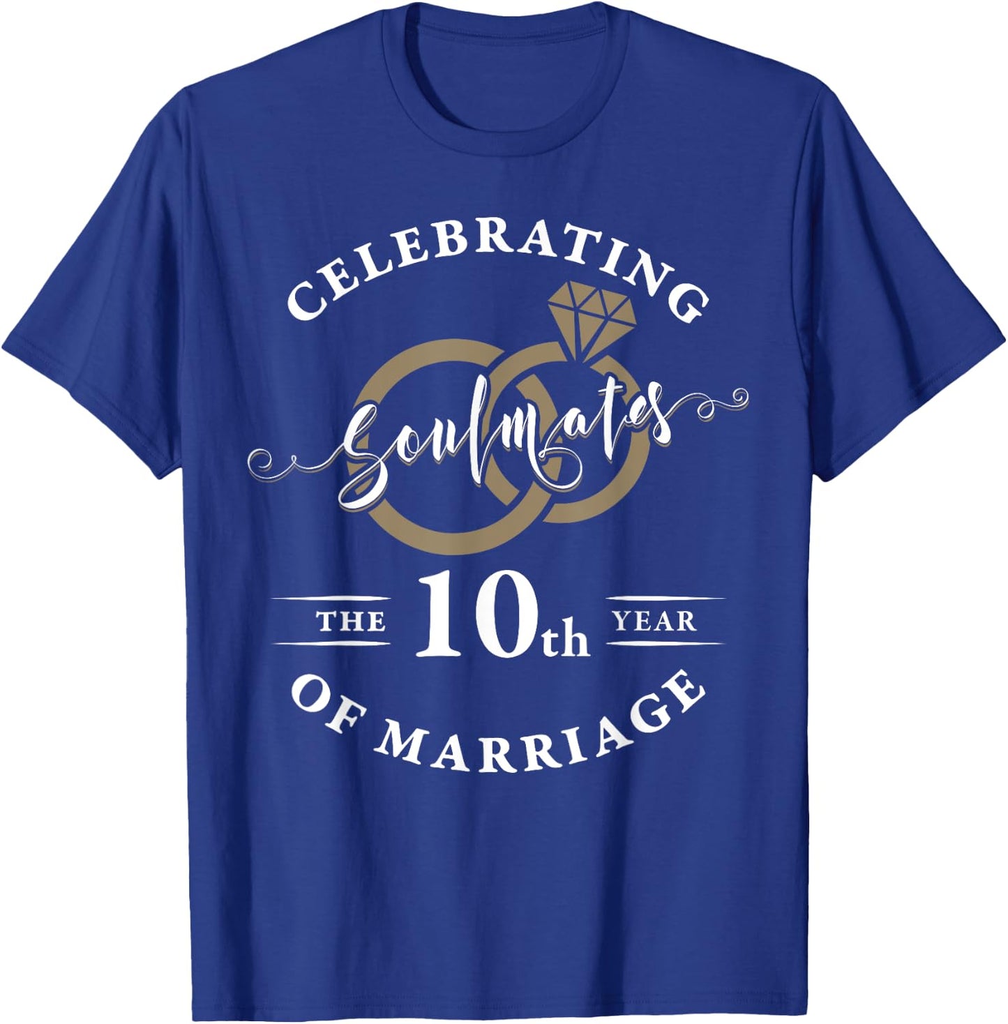 10th Wedding Anniversary - 10 Years Marriage T-Shirt - T-Shirt | Royal