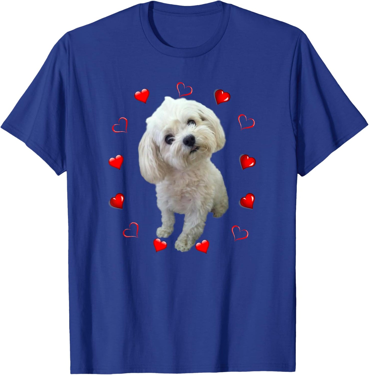 Maltese Dog Lover Puppy Owner Maltipoo Mix Fans Hearts T-Shirt - T-Shirt | Royal