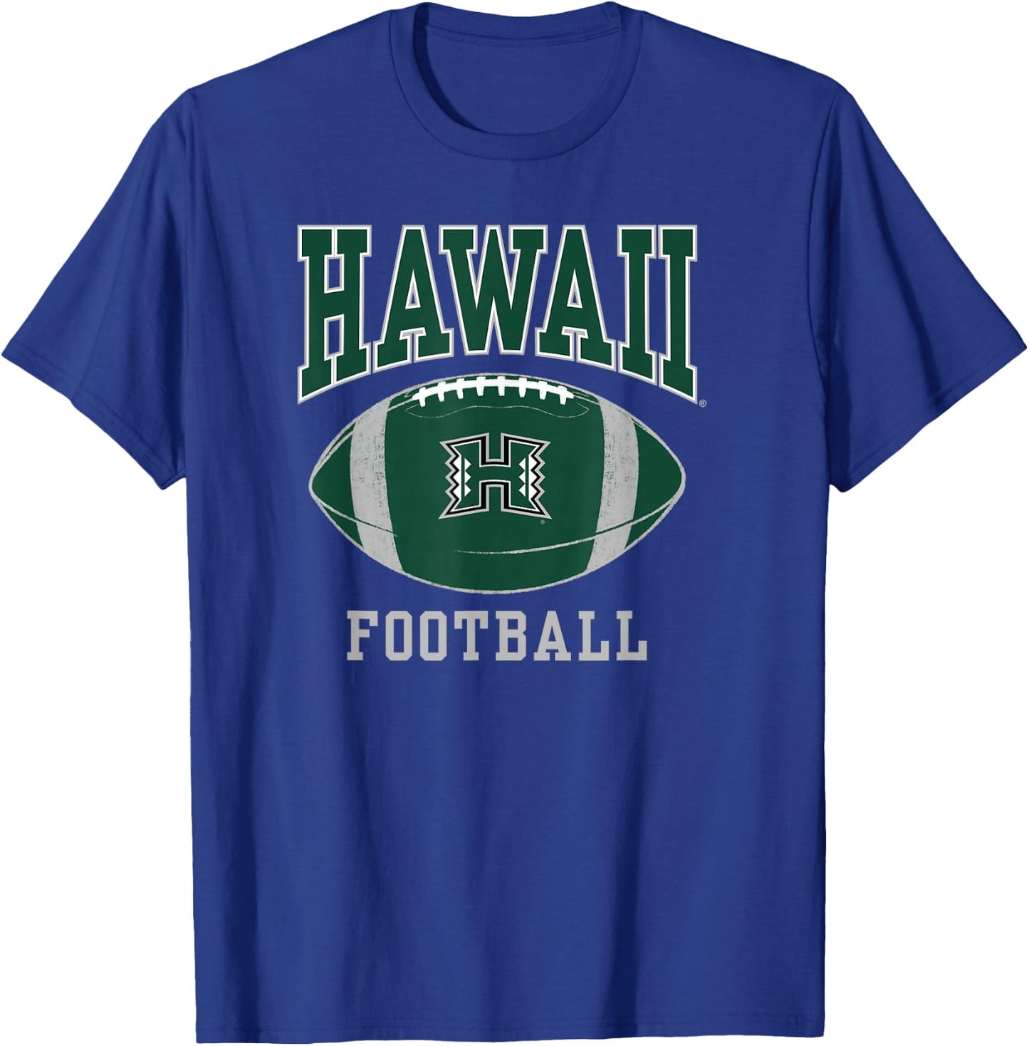 University of Hawaii Rainbow Warriors Football Ball T-Shirt - T-Shirt | Royal