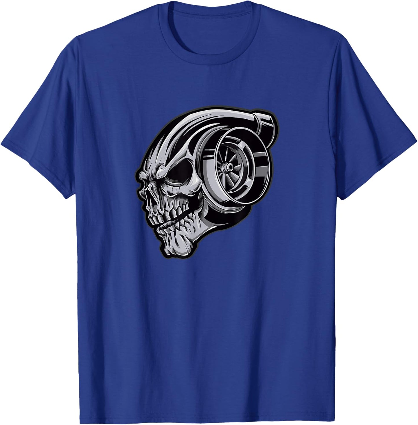Chrome Turbocharger Skull Shirt T-Shirt - T-Shirt | Royal