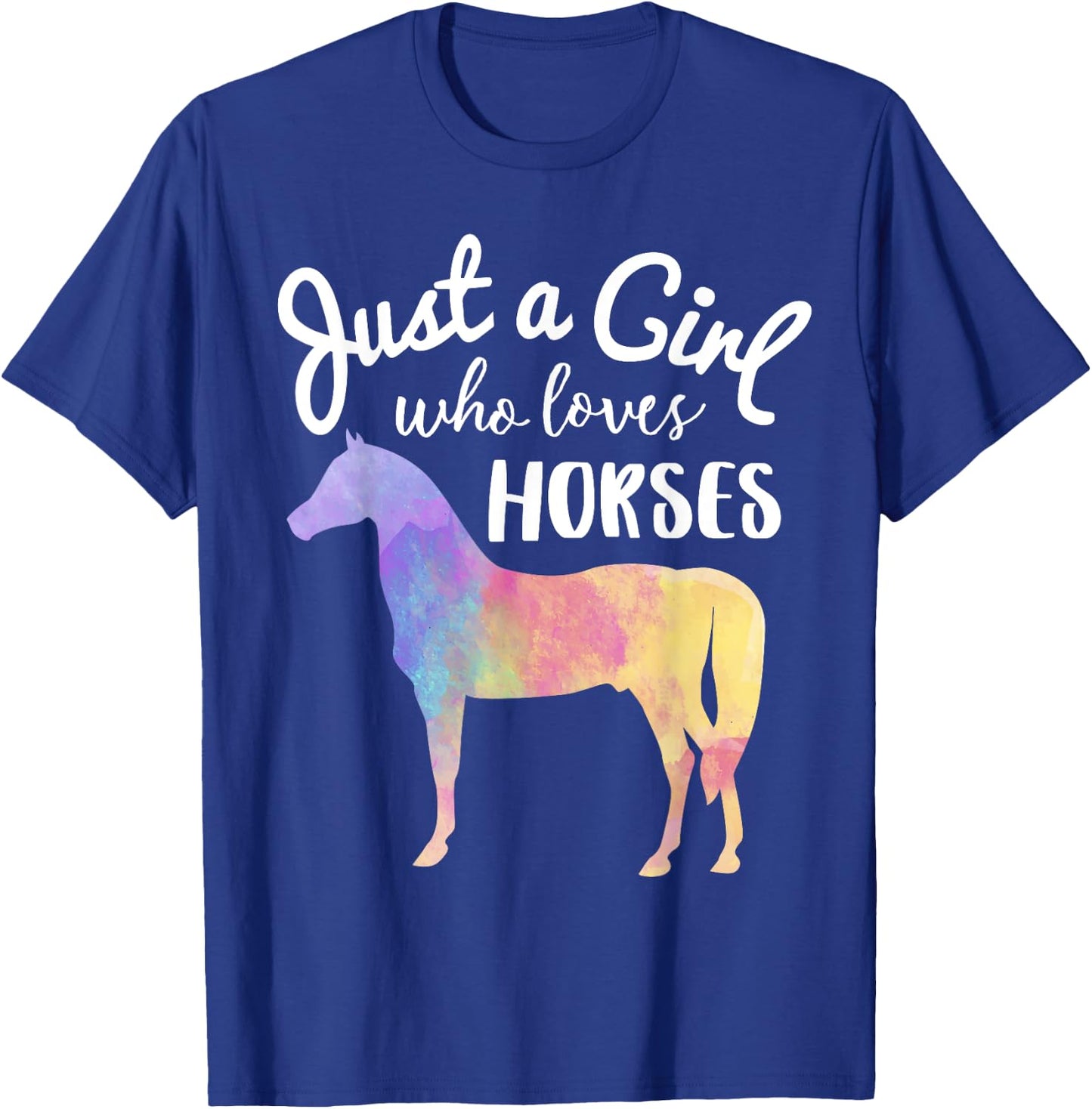 Just A Girl Who Loves Horses Shirt Horse Racing Riding Gift T-Shirt - T-Shirt | Royal