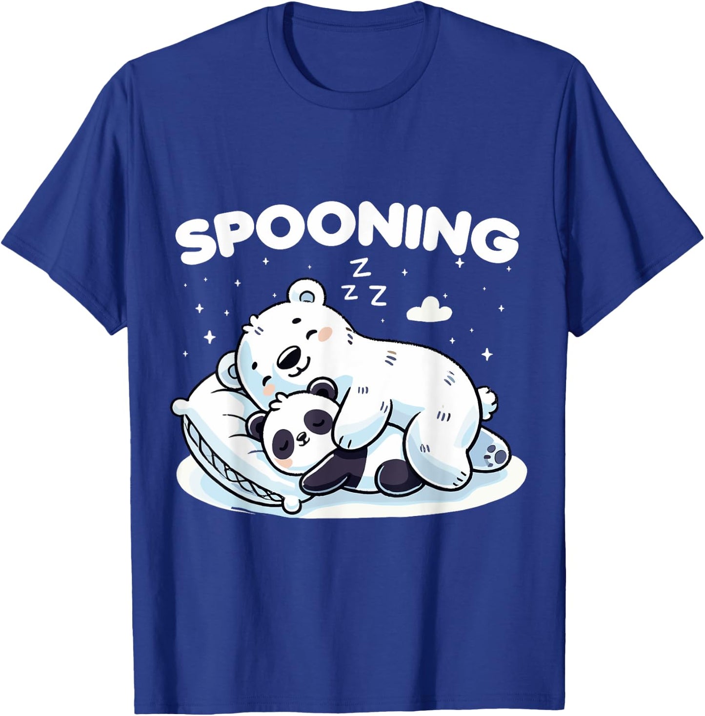 Sleeping Bear Couple Spooning Cute Sleepy Bears for Couples T-Shirt - T-Shirt | Royal