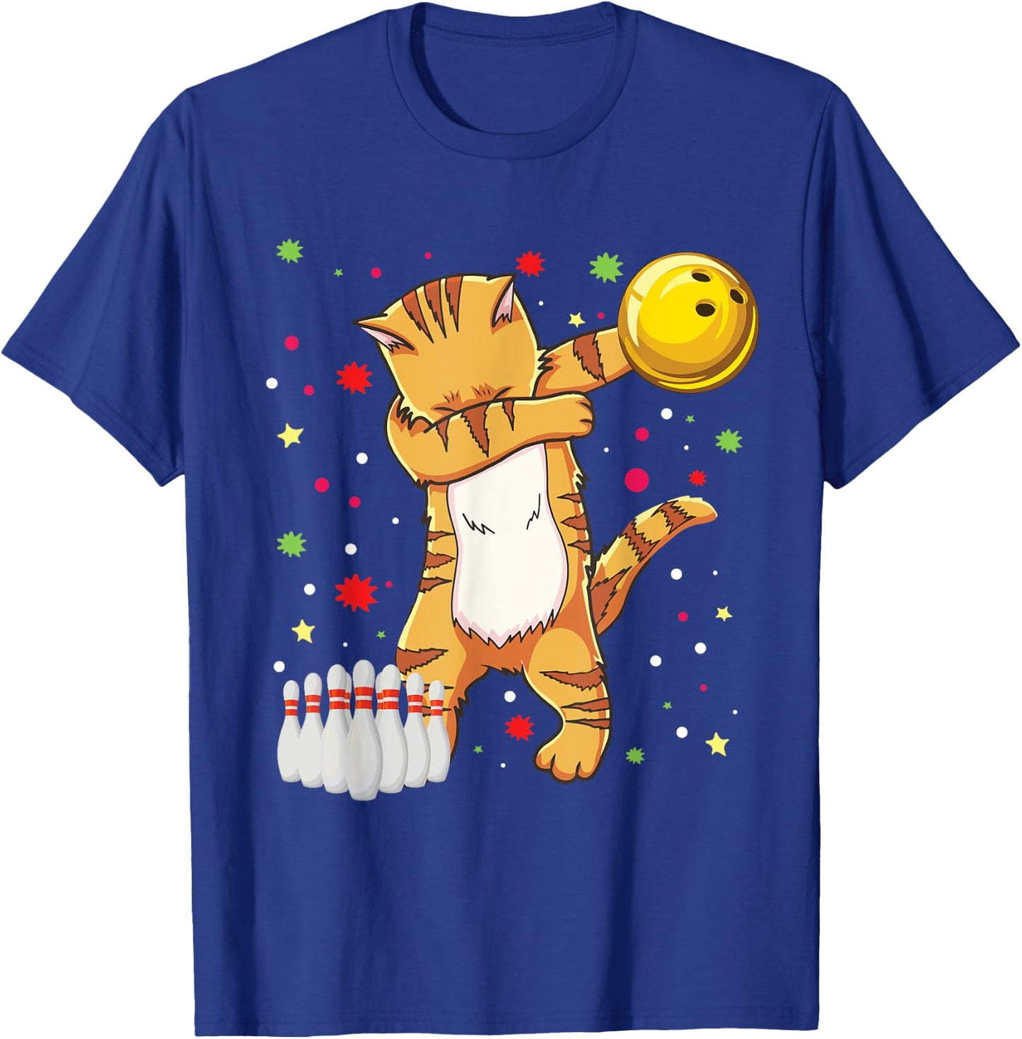 Dabbing Cat Bowling Shirts Funny Bowling Gift Cat Mom Girl T-Shirt - T-Shirt | Royal