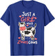 Cow Just A Girl Who Loves Cows Farmer Butcher Milk T-Shirt - T-Shirt | Royal