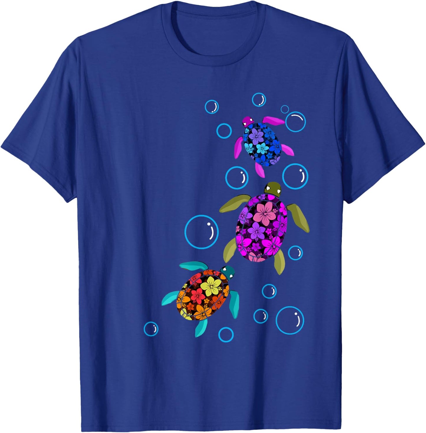 Hawaiian Sea Turtle Shirt Tropical Colors T-Shirt - T-Shirt | Royal