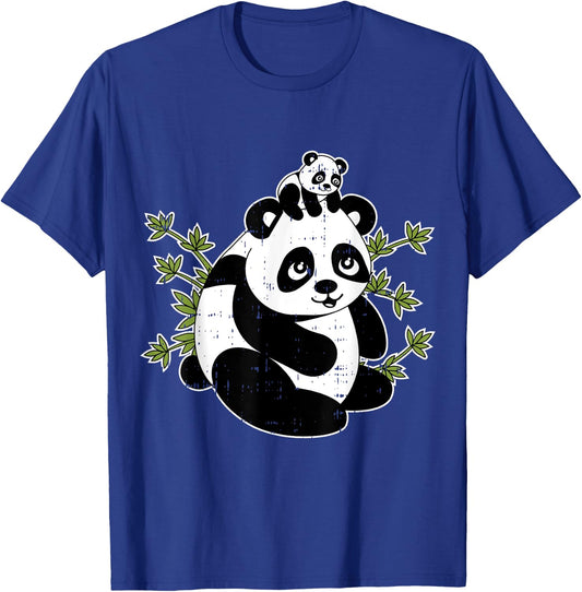 Papa Bear Panda Dad Baby Daddy Cute Fathers Day Gift T-Shirt - T-Shirt | Royal