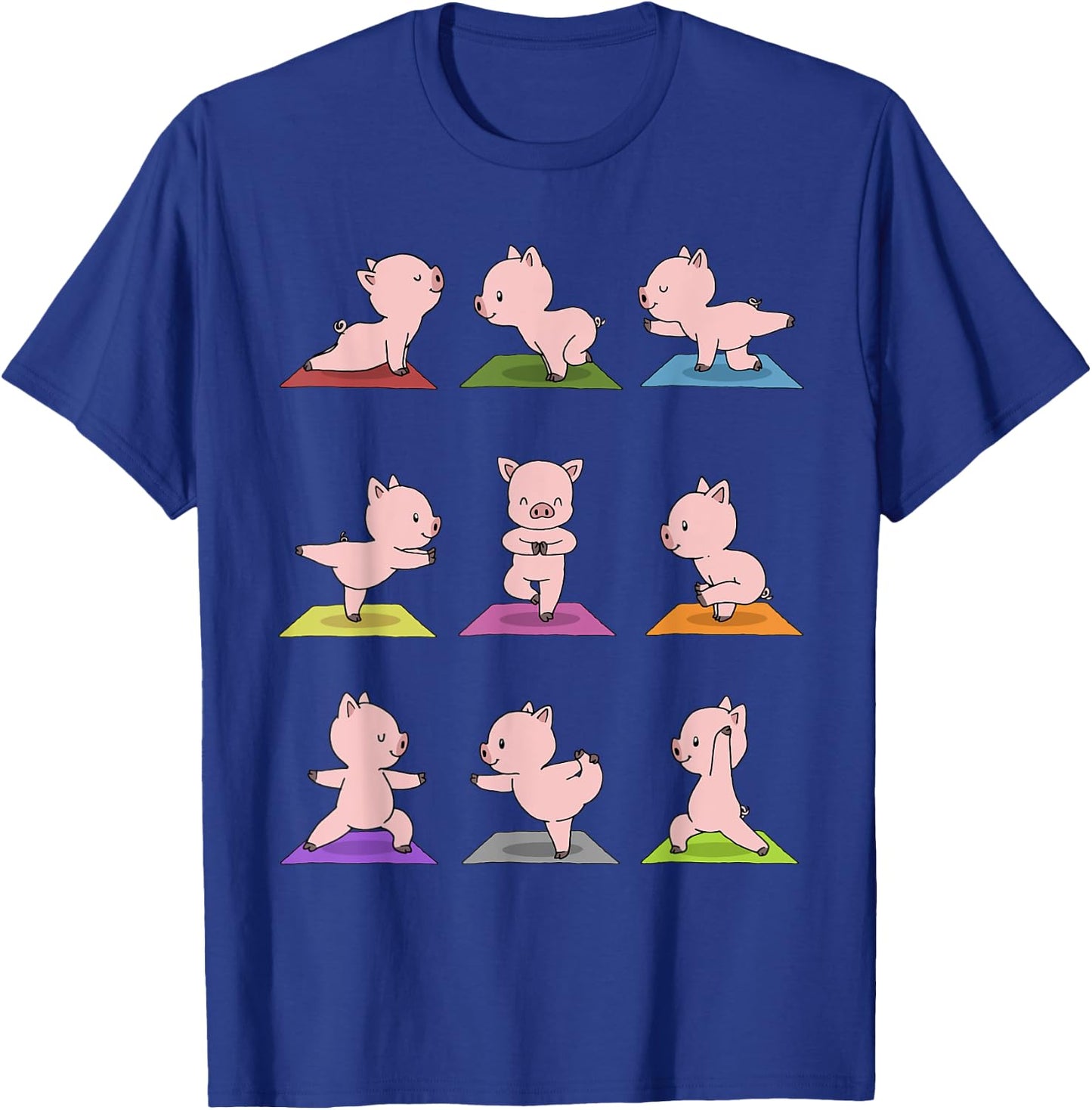 Pig Yoga Funny Piglets In Yoga Poses Sports T-Shirt - T-Shirt | Royal