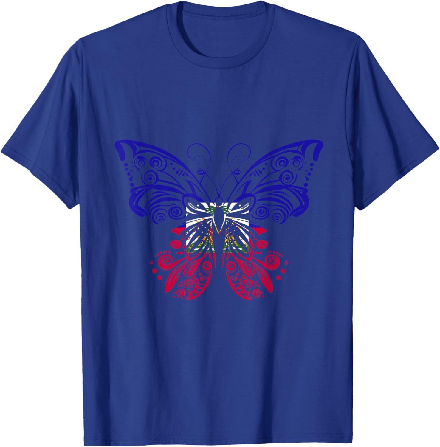 Haitian Pride Butterfly Haitian Flag Haiti Haitian Roots T-Shirt - T-Shirt | Royal